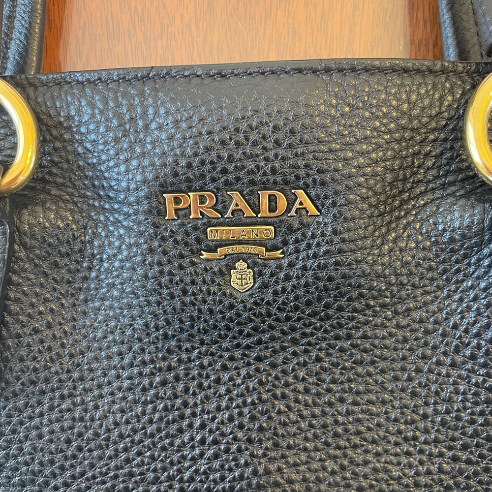 Prada Black Tote with Gold Accents - Picture 2 of 11